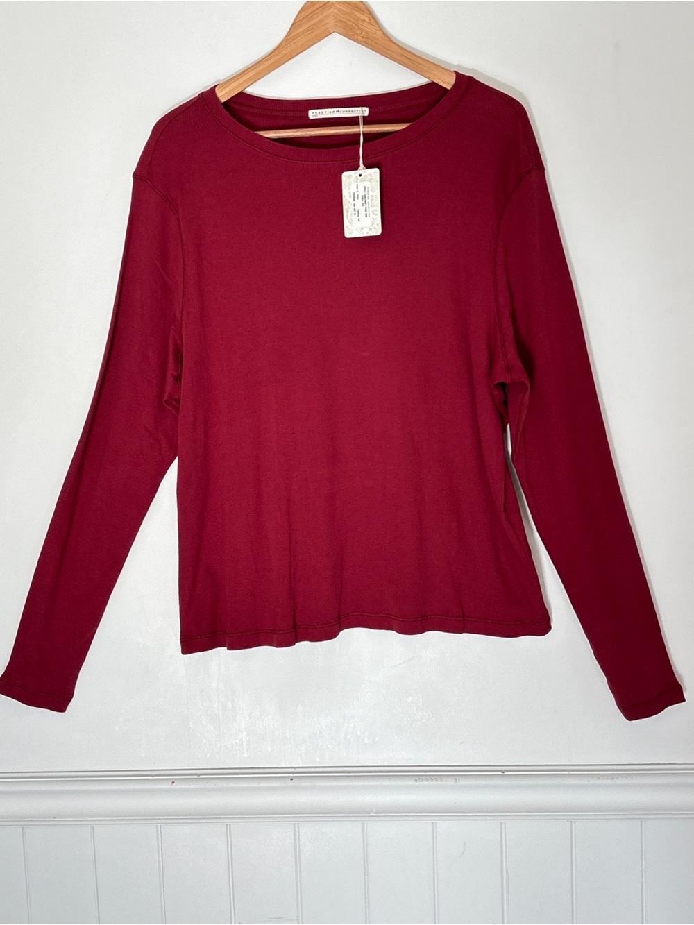 Peruvian Connection Cabernet Ribbed Pima Cotton Long Sleeves Shirt 2XL NEW *A58